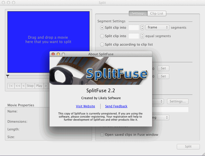 SplitFuse 2.2 : Main Window