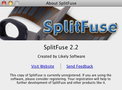 SplitFuse 2.2 : About window