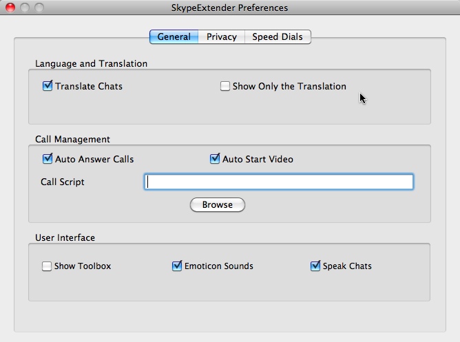 SkypeExtender 1.0 : Program Window