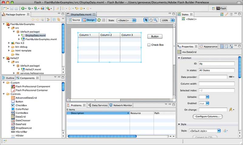 Adobe Flash Builder 4.5 : Program Window