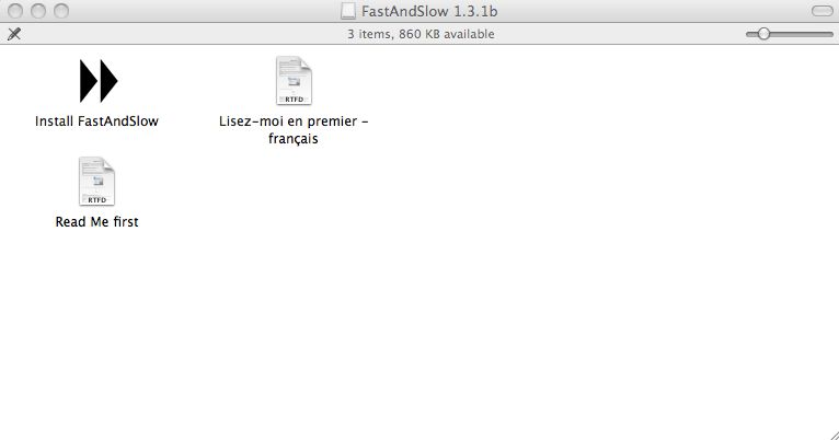 Install FastAndSlow 1.3 : Main window