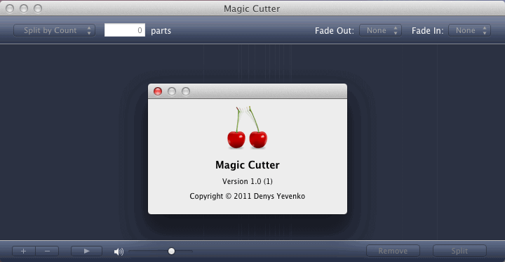 Magic Cutter 1.0 : About screen
