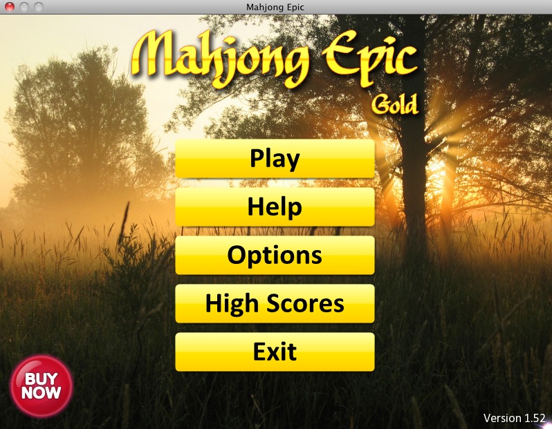 Mahjong Epic 1.5 : Main menu