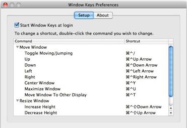 WindowKeys 1.1 : Main interface