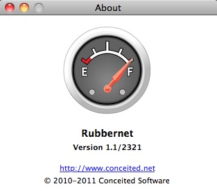 Rubbernet 1.1 : About window