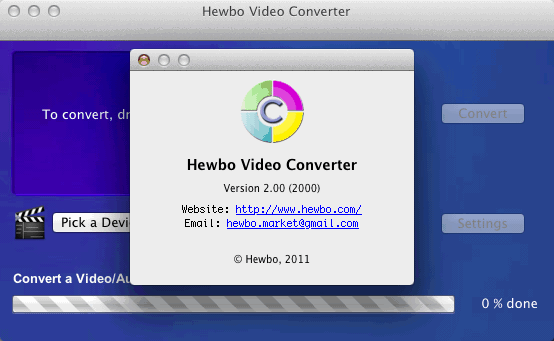 Hewbo Video Converter 2.0 : Main Window