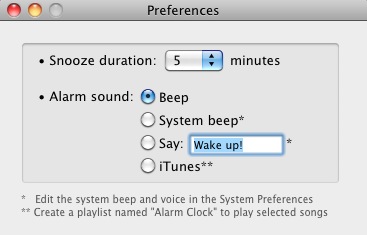 Alarm Clock 2.3 : Preferences