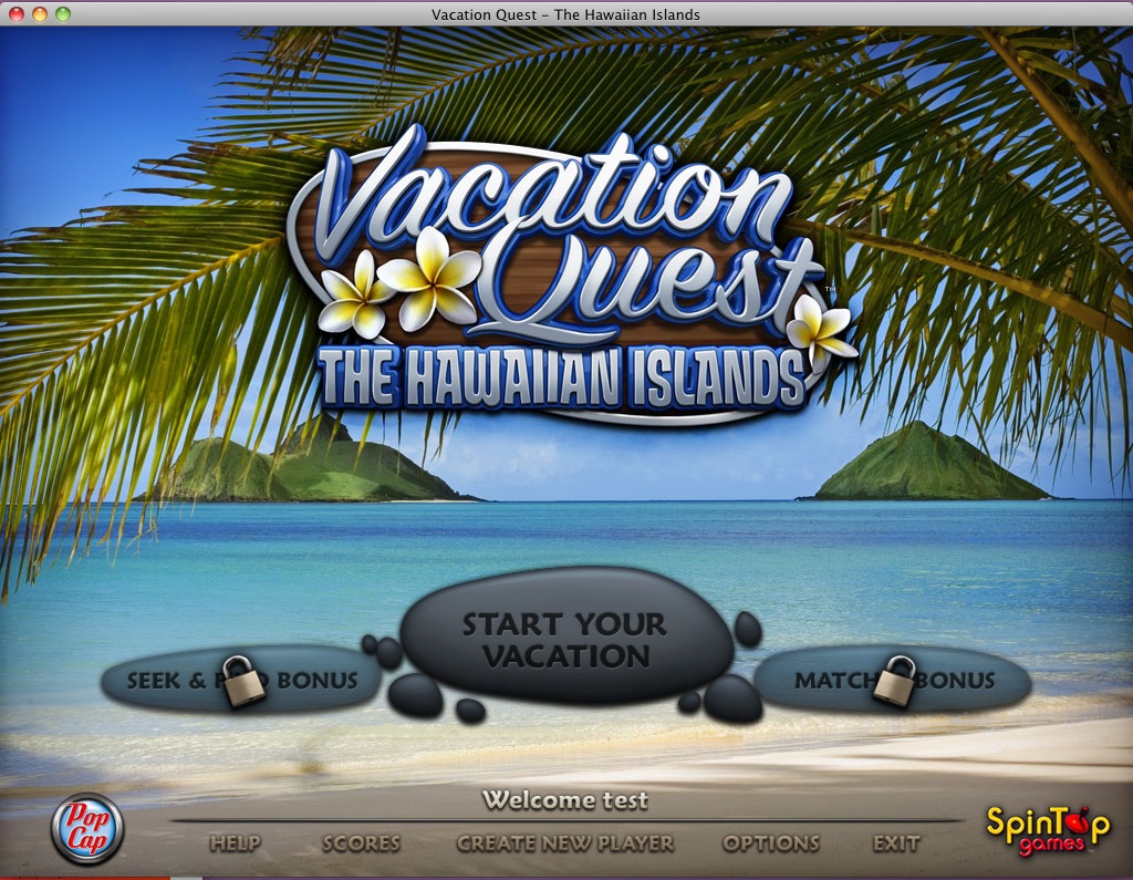 Vacation Quest - The Hawaiian Islands 1.0 : Main menu