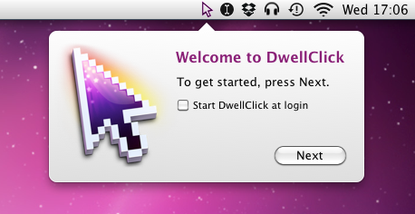 DwellClick 2.0 : Welcome Screen