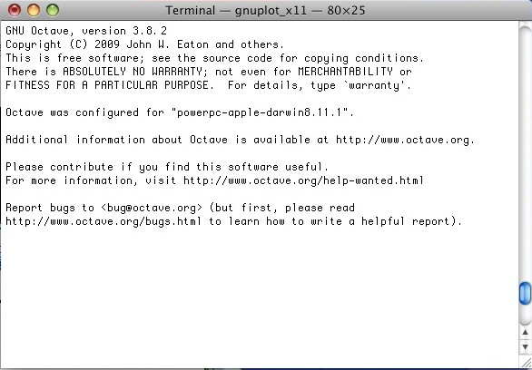 GNU Octave 3.8 : Main window