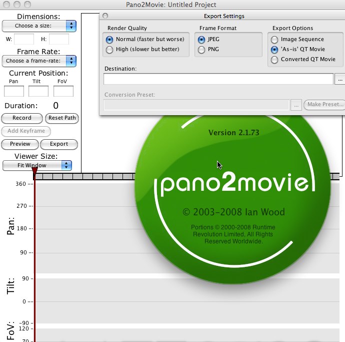 Pano2Movie 2.1 : Main window