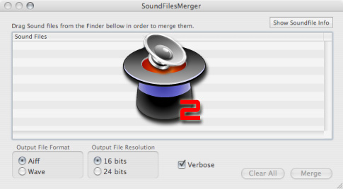SoundFilesMerger 2.0 : Main window