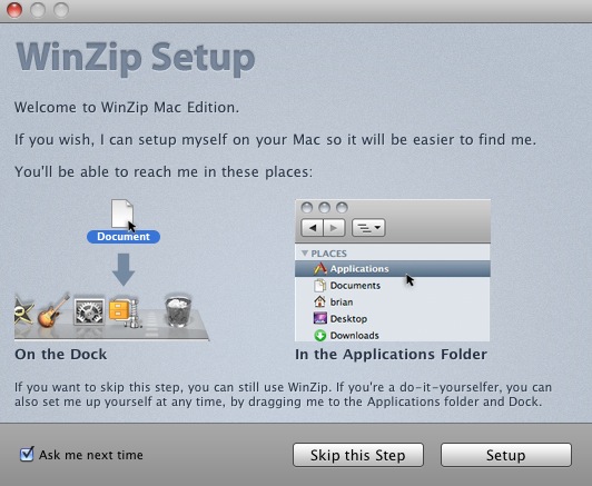 WinZip Mac 1.5 : Setup