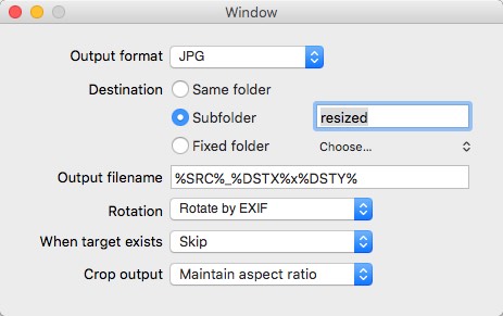 Fast Image Resizer 1.0 : General Preferences
