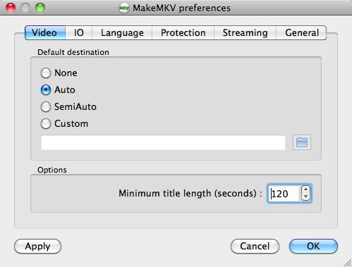 MakeMKV 1.7 beta : Preferences