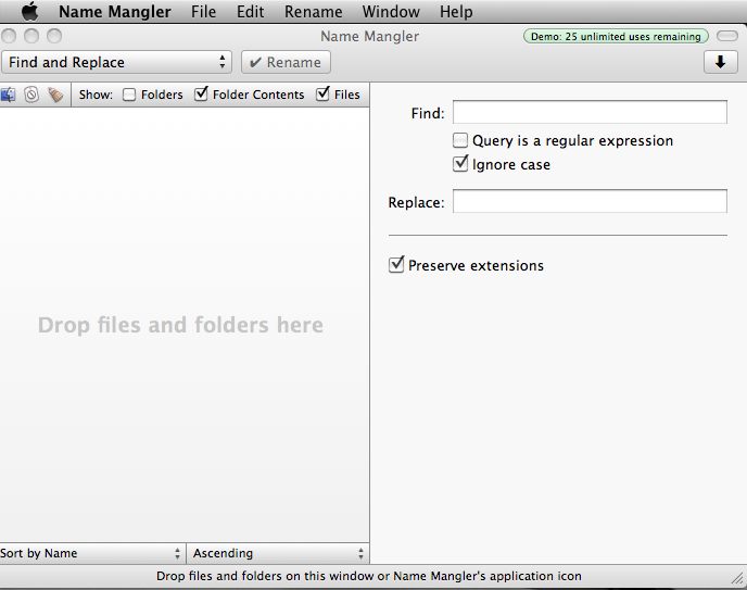 NameMangler 2.4 : Main window