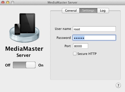 MediaMaster Server : Settings