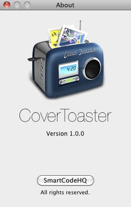 CoverToaster 1.0 : About window