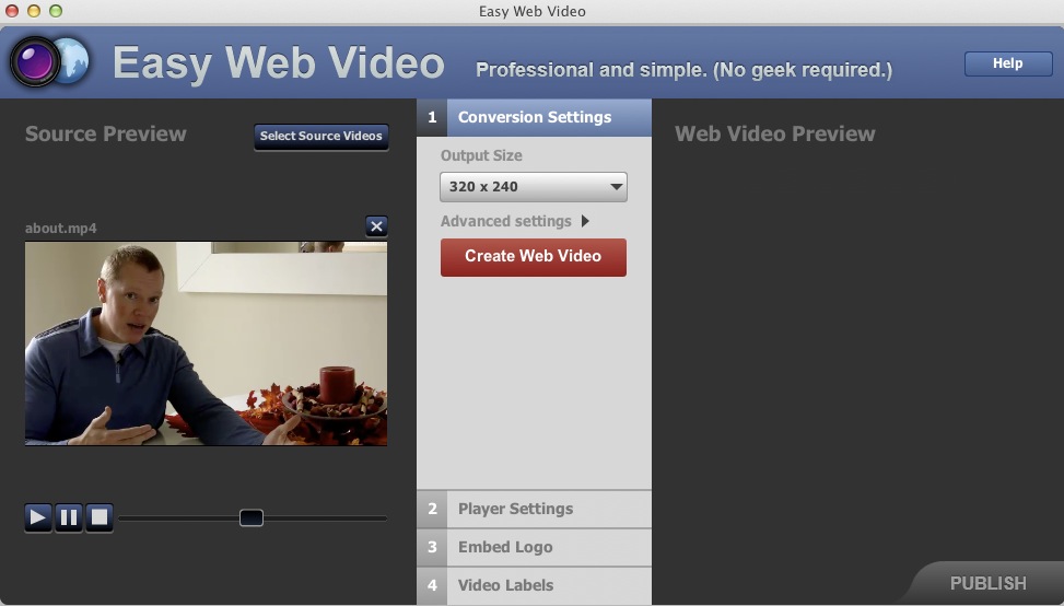 EasyWebVideo 1.0 : Main window