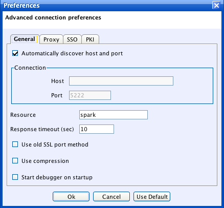 Spark by Jive Software 2.6 : Advanced Preferences