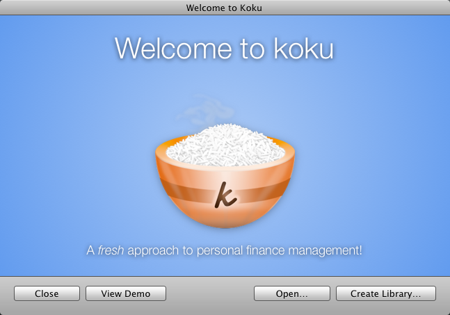 Koku 1.2 : Welcome Screen