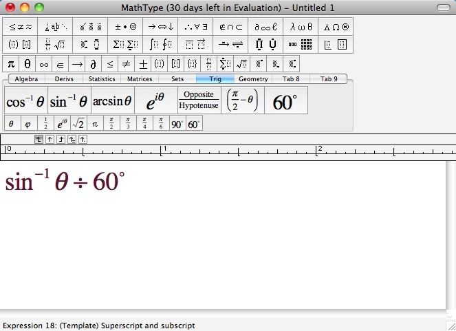 MathType 6.7 : Main Window