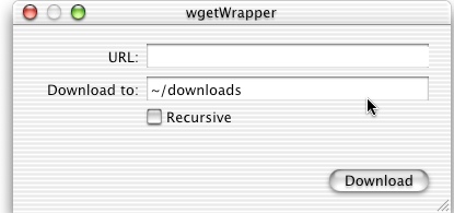 wgetWrapper 1.4 : Main window