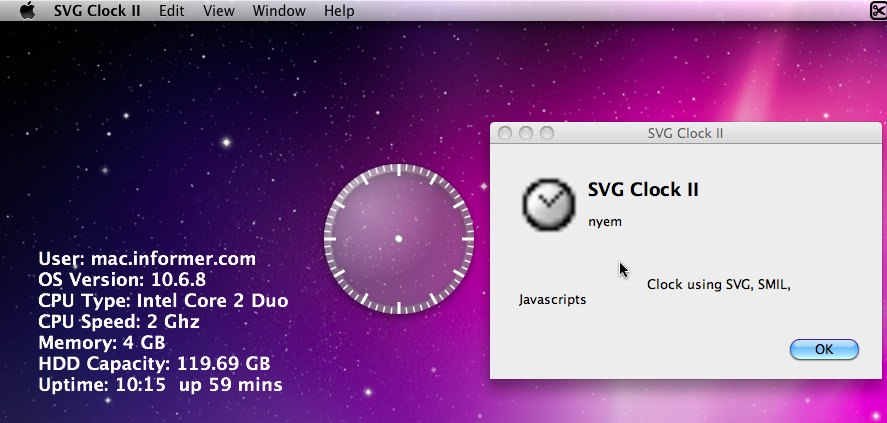 SVG Clock II 1.2 : Main window
