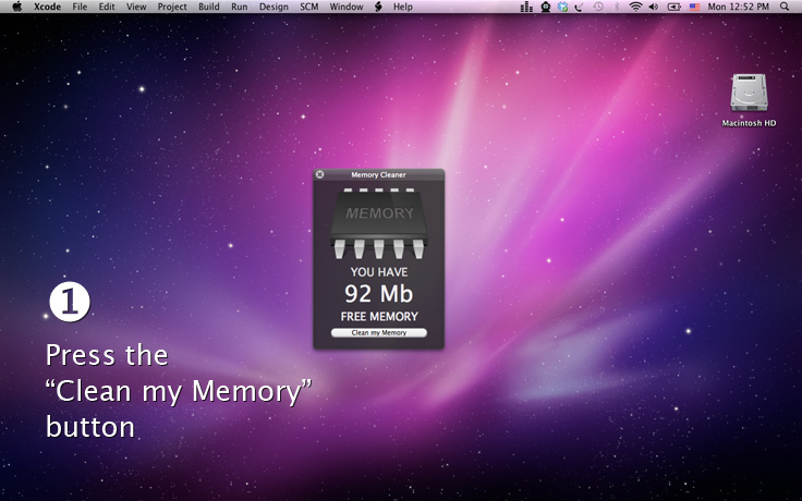 Memory Cleaner 1.0 : Main window