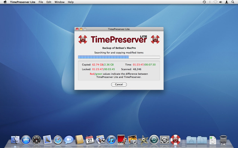 TimePreserver Lite 1.4 : Main window