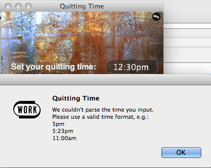 Quitting Time 1.0 : Parsing Error