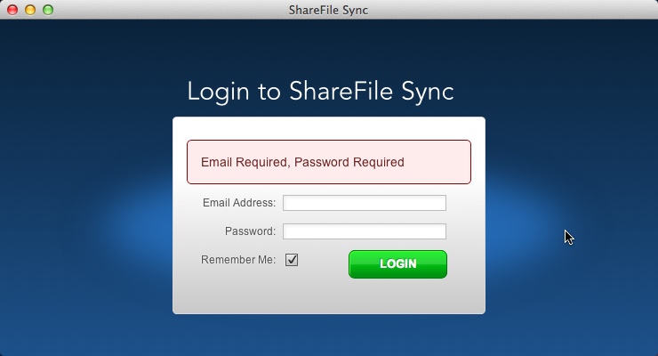 ShareFile Desktop Sync 1.2 : Main window