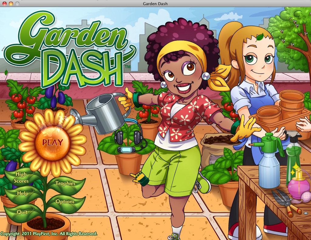 Garden Dash : Main menu