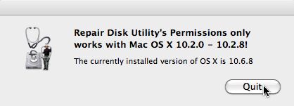 Repair Disk Utility's Permissions 3.0 : Main window