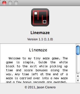 Linemaze : About window