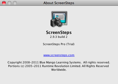 ScreenSteps 2.9 : Program version