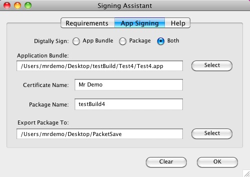 Signing Assistant 1.0 : Main window