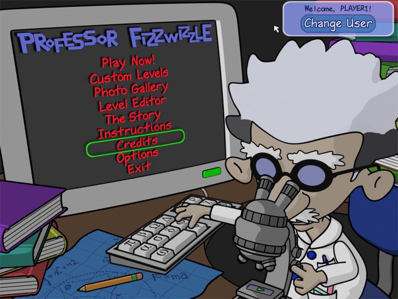 Professor Fizzwizzle 1.0 : Main menu