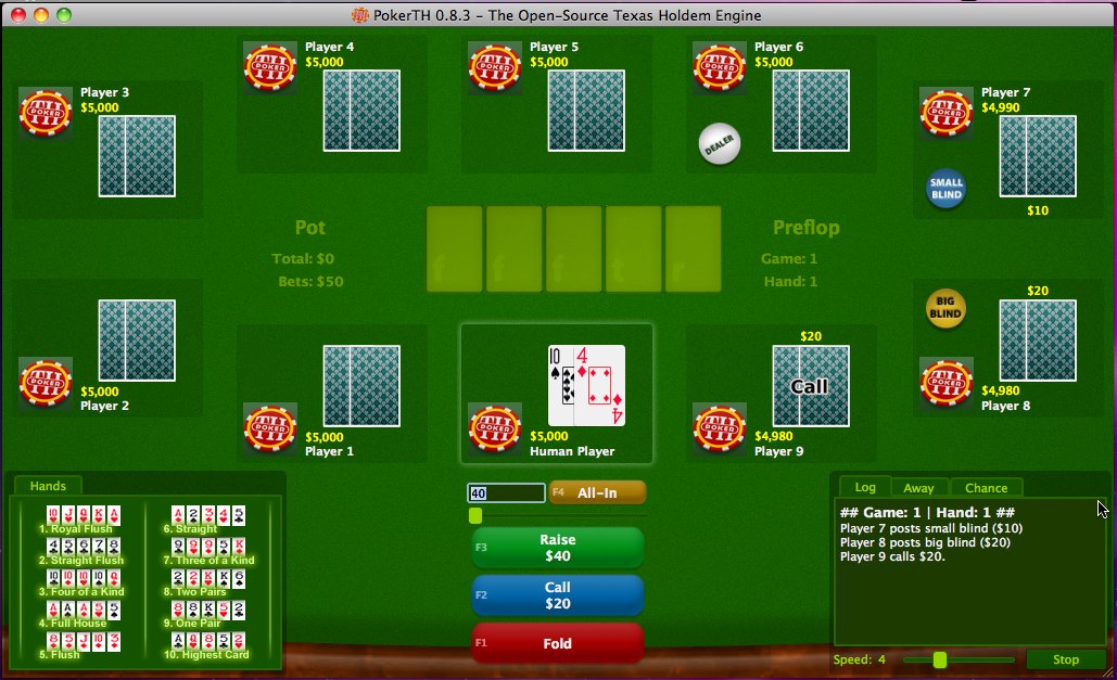 Poker TH 0.8 : Main window