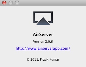 AirServer 2.0 : About window
