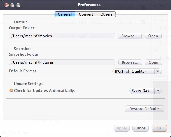 Xilisoft MP4 Converter 7.2 : Options