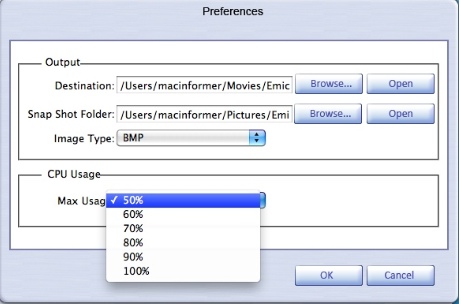 Emicsoft Video Converter for Mac 3.1 : Preferences