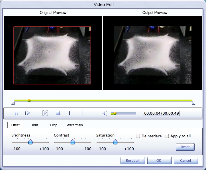 Emicsoft Video Converter for Mac 3.1 : Video edit
