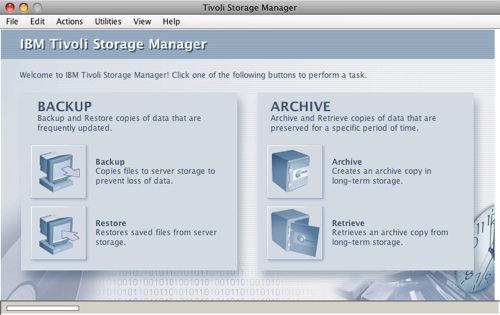 Tivoli Storage Manager 5.5 : Main window