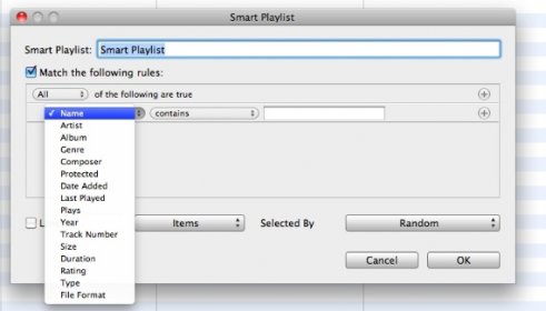 Create smart playlist