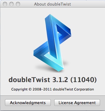 doubleTwist 3.1 : About window