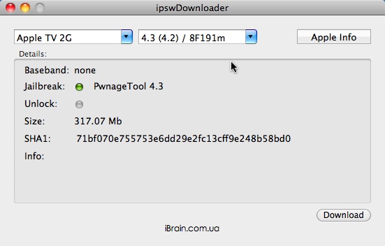 ipswDownloader : Program Window