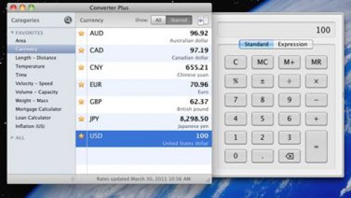 Currency converter and simple calculator