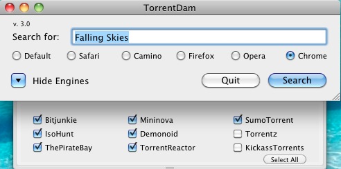TorrentDam 3.0 : Main window