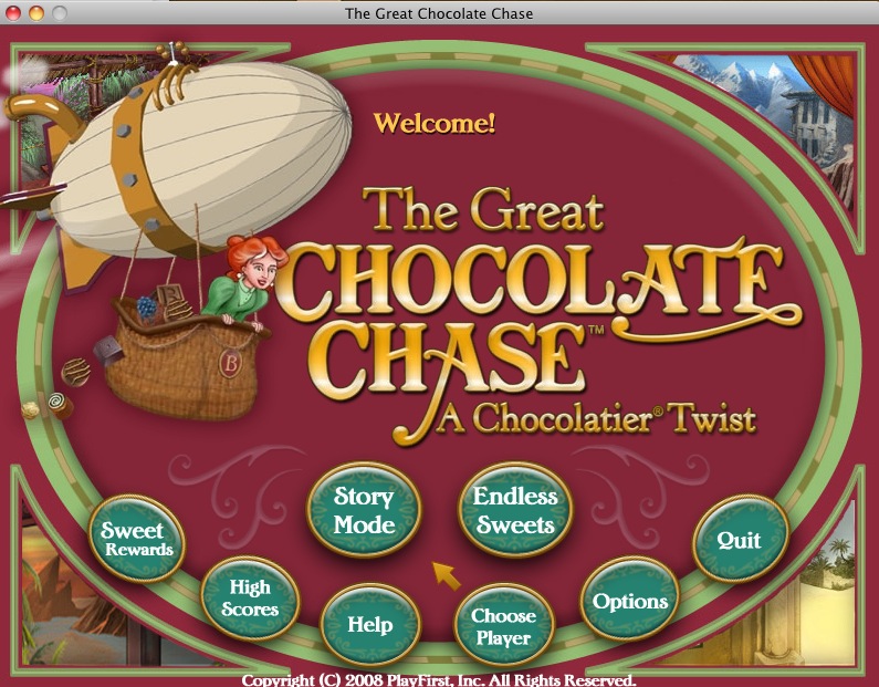 Great Chocolate Chase 1.0 : Main menu